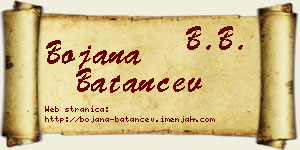 Bojana Batančev vizit kartica